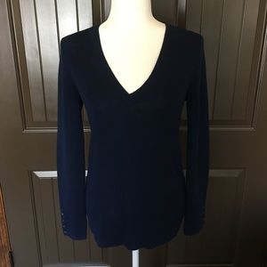 Inky Blue Long Sleeve Merino Wool Sweater Size M